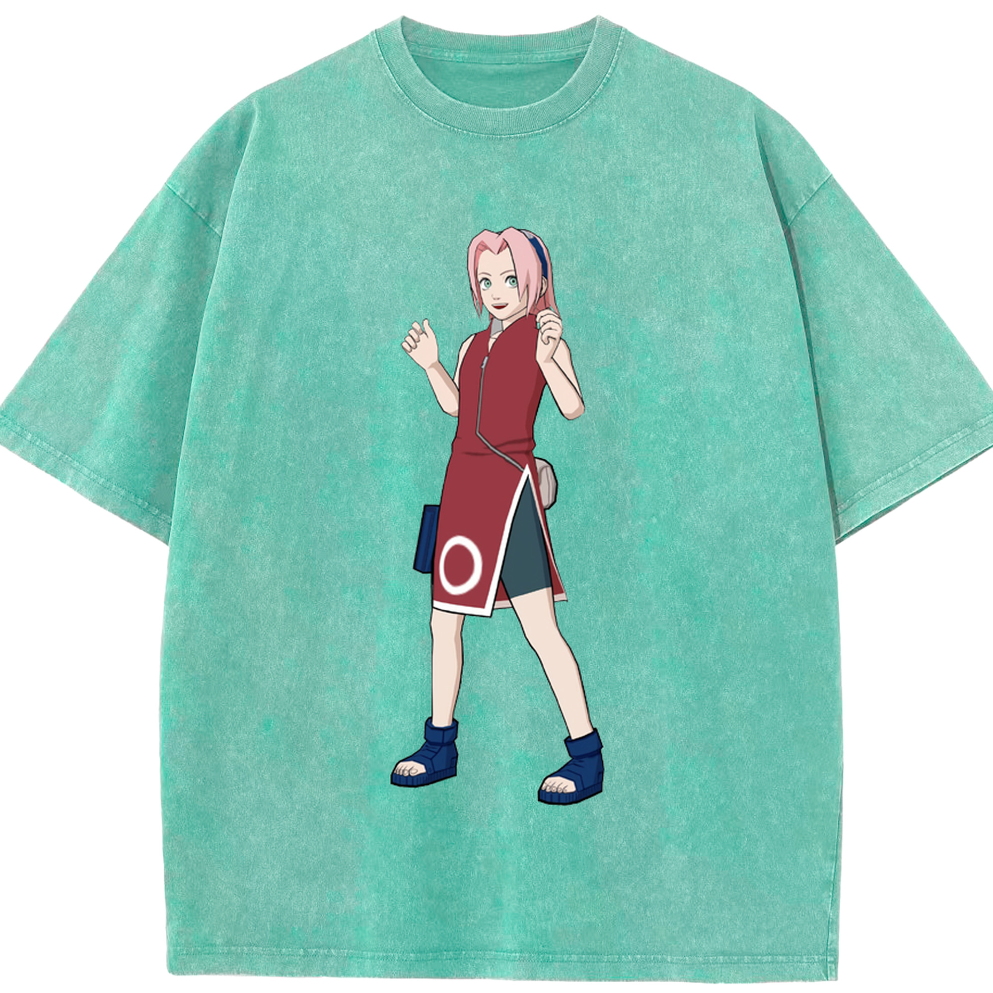 （画像用） NARUTO -ナルト- 春野サクラ Haruno Sakura 綿100% ヴィンテージ風 半袖Tシャツ（フロントプリント）